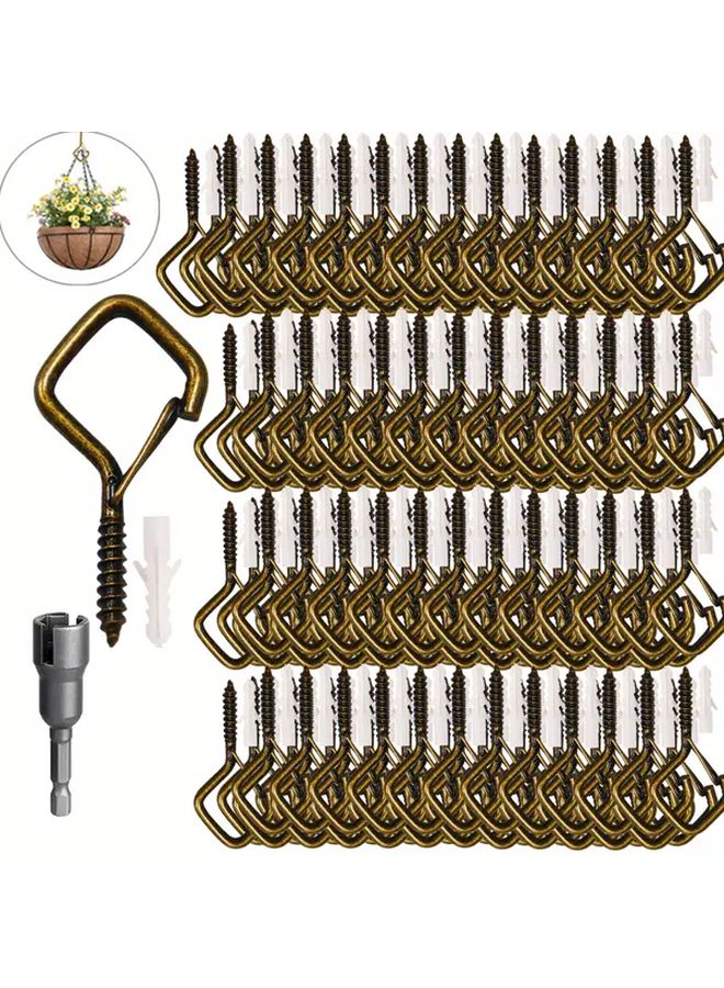 Antique Q Hook 120pcs Metal Hooks For Hanging Lights String Decorations Indoor Outdoor - Image 1