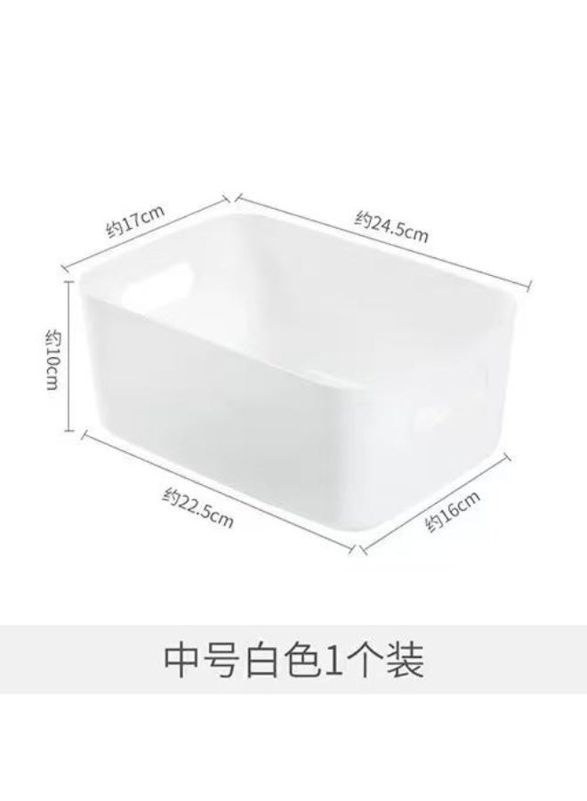 8-Pack White Plastic Storage Baskets with Ergonomic Handles, Multi-Purpose Organizer Bins - Image 2