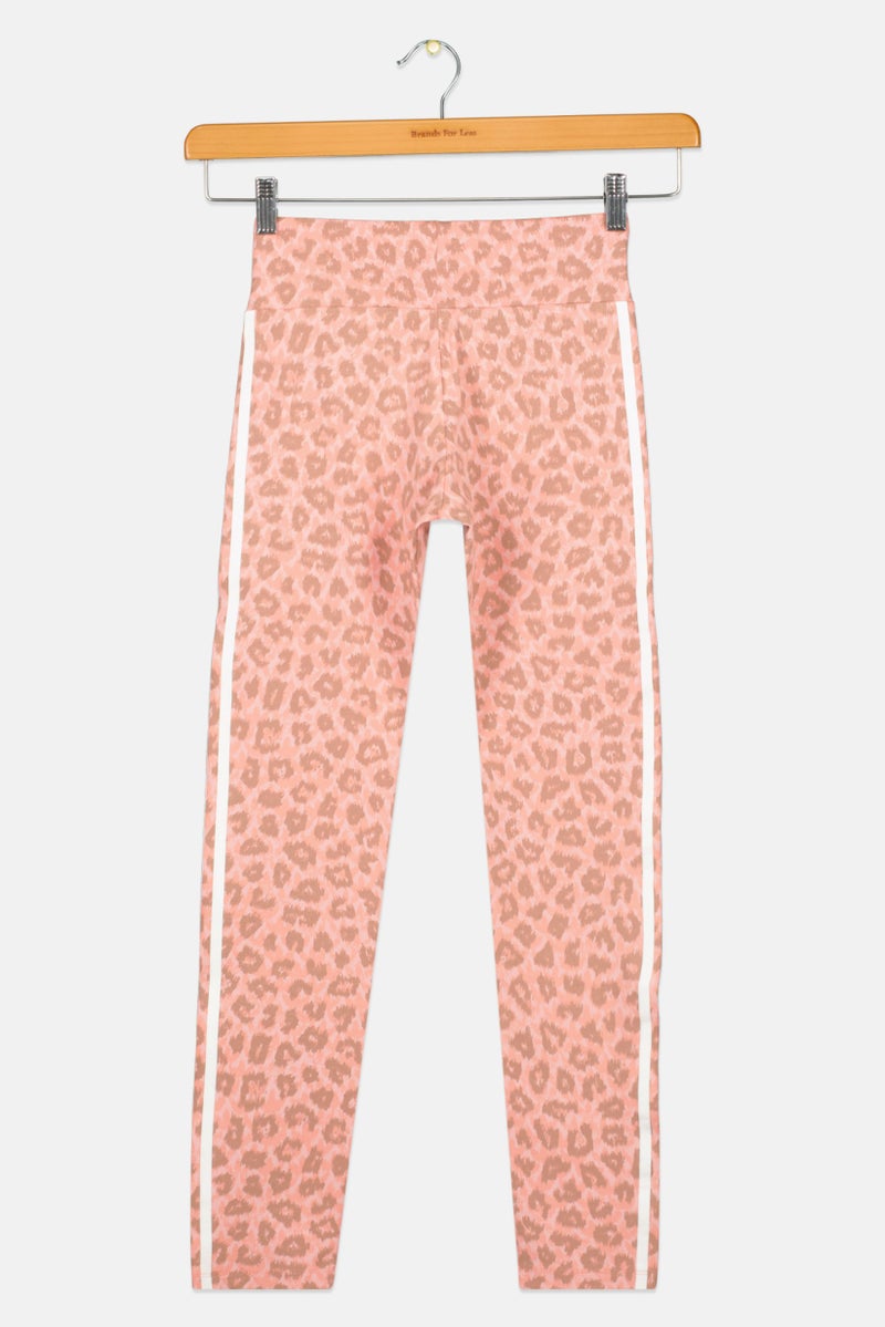 Kids Girl Sportswear Fit Animal Print Training Leggings, Pink