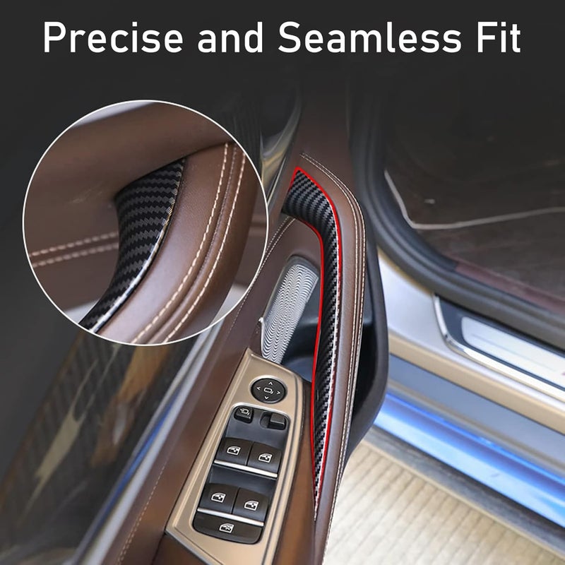 Jaronx Compatible with BMW 5 Series G30 G31 Door Handle Covers 2017-2022, Carbon Fiber Standard Interior Door Handle Covers Compatible with BMW 5 G30/G31 518d, 520d, 520i, 525d, - Image 3