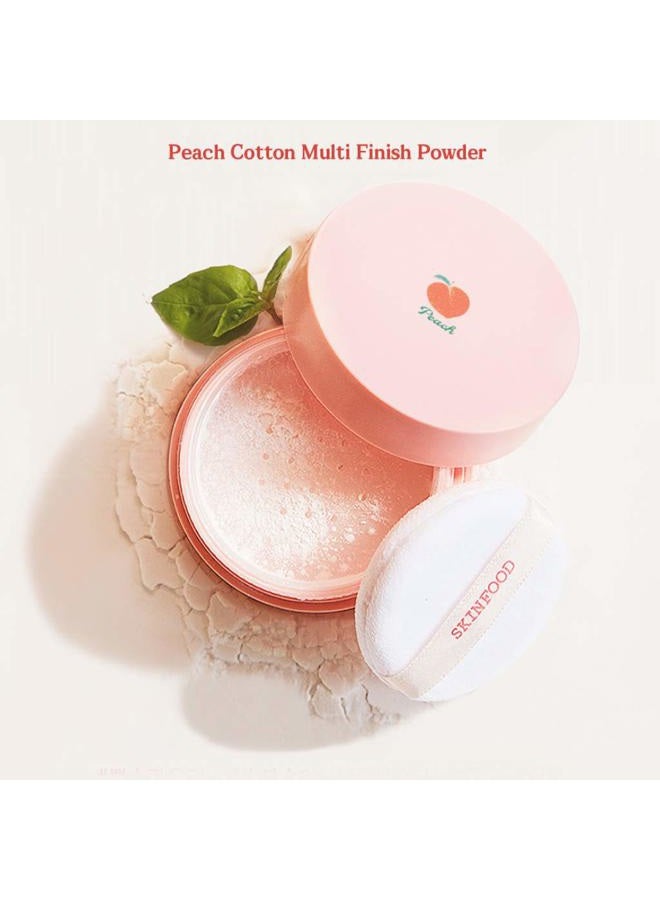 SKINFOOD Peach Cotton Multi Finish Powder 15g - Peach Extract & Calamin Powder Contained Sebum Control Silky Powder for Oily Skin, Sweet Peach Scent with Baby Skin