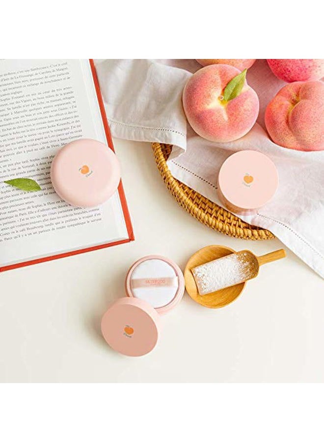 SKINFOOD Peach Cotton Multi Finish Powder 15g - Peach Extract & Calamin Powder Contained Sebum Control Silky Powder for Oily Skin, Sweet Peach Scent with Baby Skin