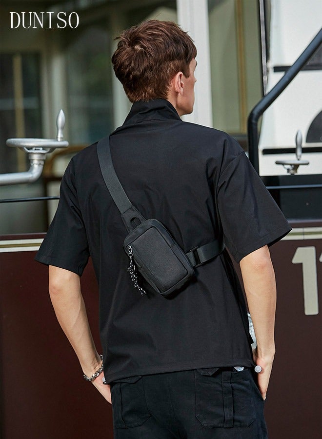 DUNISO Fashionable Sling Bag Crossbody Bag for Men Waterproof Sling Backpack Hiking Daypack Multipurpose Anti-theft Cross Body Chest Bag for Out door Sports  - Image 3