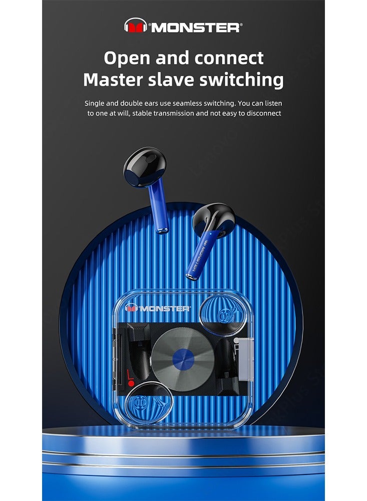 Monster XKT01 Wireless Bluetooth Earbuds Gaming Headphones Deep Bass Low Latency Game Headset with Built-in Microphone For Gaming Noise Canceling Headsets Black - Image 4