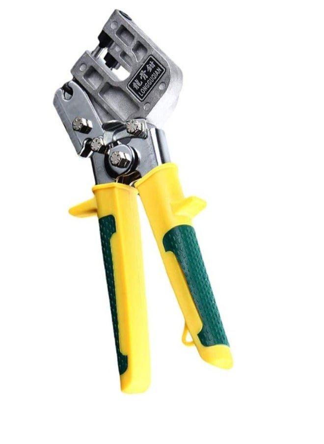 Generic - Metal Stud Nailless Crimper Drywall Tools Single Hand Punch Lock Crimper Framing Fastening Crimping Hand Tool for Wire Cable Cutting Crimping Yellow - Image 1