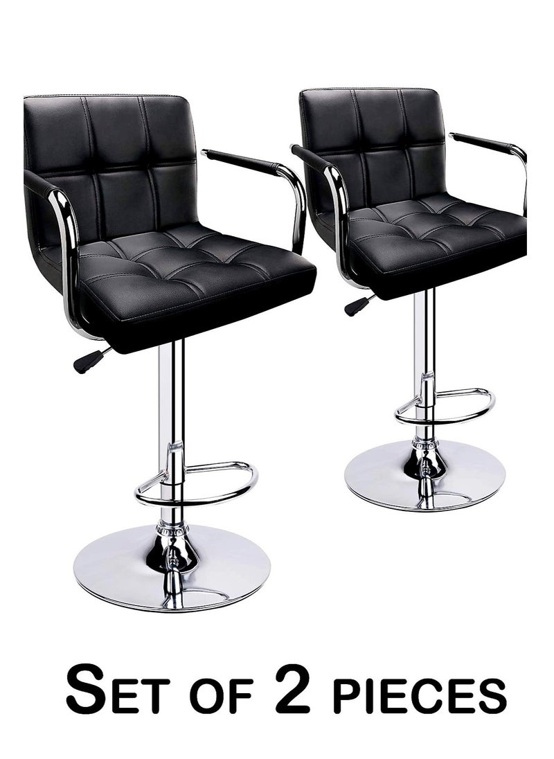 Living - SET OF 2 Modern Adjustable Counter Height Barstools - Image 1