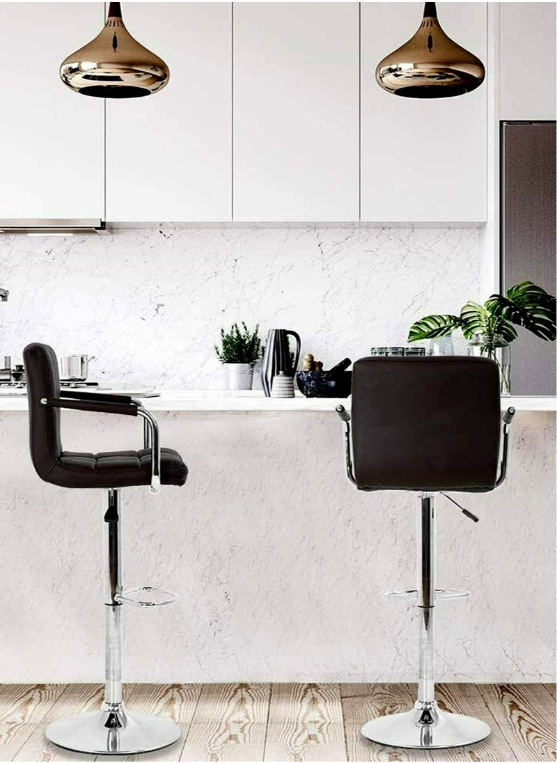 Living - SET OF 2 Modern Adjustable Counter Height Barstools - Image 1