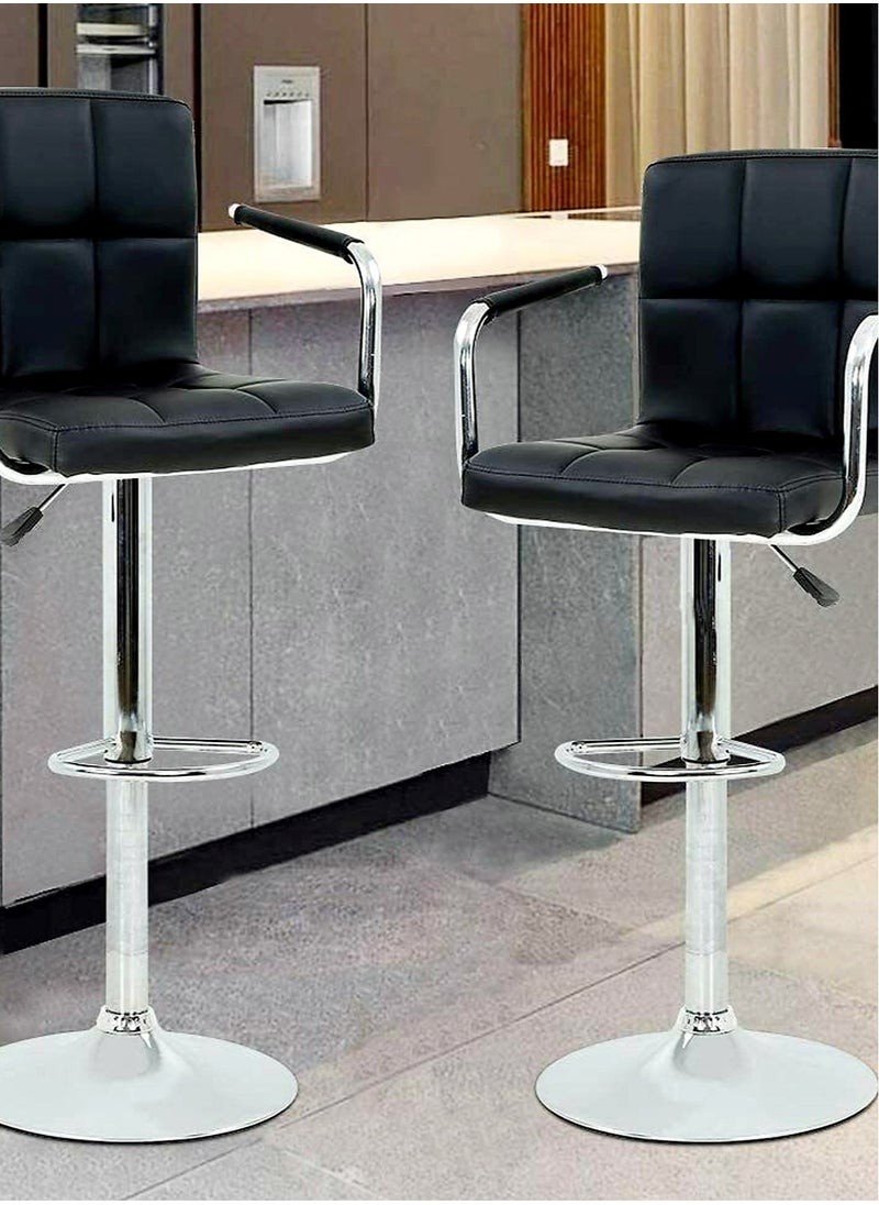 Living - SET OF 2 Modern Adjustable Counter Height Barstools - Image 1
