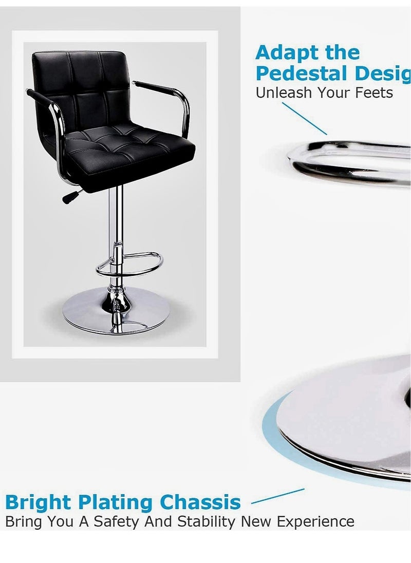 Living - SET OF 2 Modern Adjustable Counter Height Barstools - Image 1