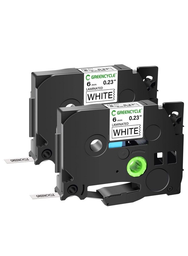 Greencycle 2Pack Compatible For Brother 1 4" 0.23" X 26.2Ft Black On White Aze 211 Tze211 Tze211 Tz211 Standard Laminated Label Tape For P Touch Ptd210 Ptd400Ad Pt1230 Pth110 Pt Cube Labeler - Image 2