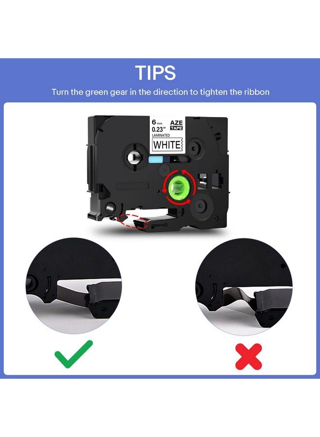 Greencycle 2Pack Compatible For Brother 1 4" 0.23" X 26.2Ft Black On White Aze 211 Tze211 Tze211 Tz211 Standard Laminated Label Tape For P Touch Ptd210 Ptd400Ad Pt1230 Pth110 Pt Cube Labeler - Image 5
