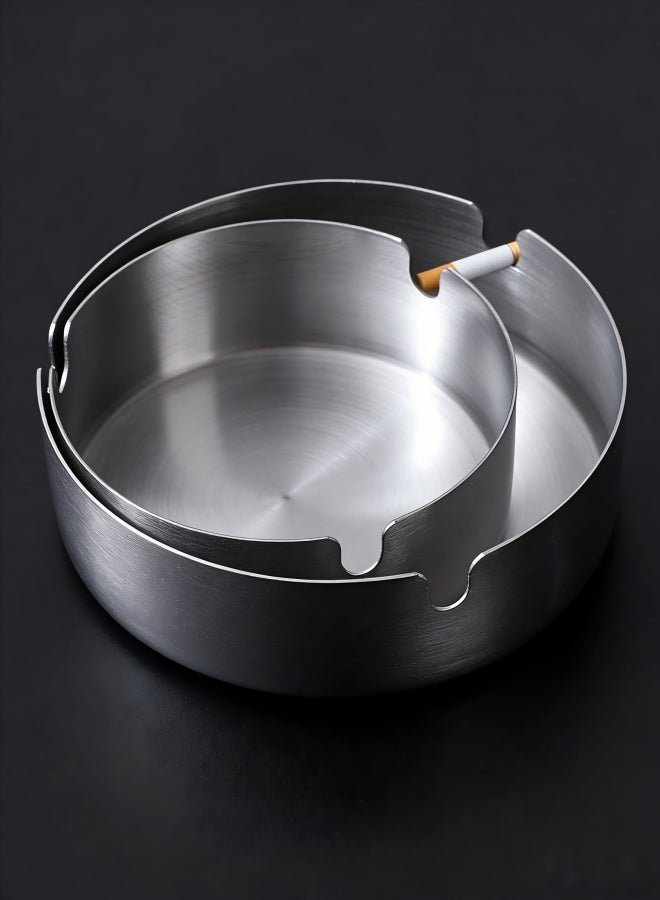 منافض سجائر بدون دخان للاستخدام الداخلي، منافض سجائر من الفولاذ المقاوم للصدأ للسيارة مع غطاء، منفضة سجائر محمولة مقاومة للرياح ومضادة للروائح للمدخنين، منفضة سجائر مكتبية للمكتب أو الفناء أو ديكور المنزل - Image 2