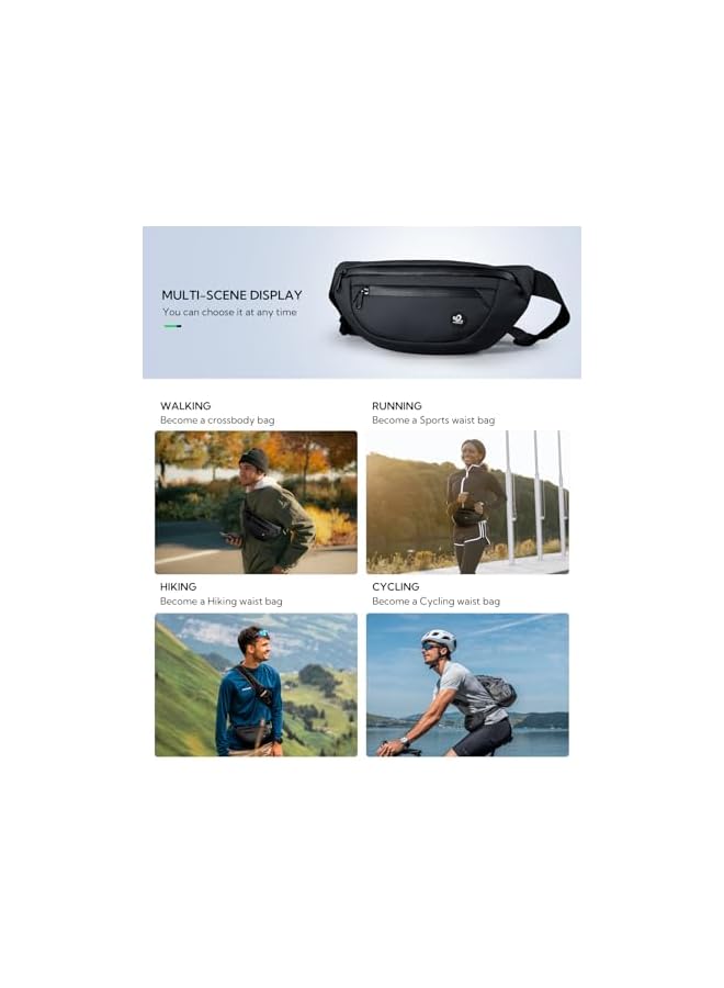 WATERFLY WATERFLY Fanny Pack Waist Pack: Fashion Waist Bag for Women Men Small Belt Bag Crossbody Belt Anti Theft Fanny Pack for Hiking Running Travel Walking  - Image 3