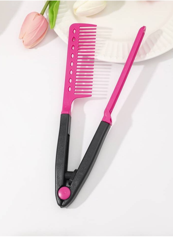 Generic Versatile V-shaped straightening comb provides smooth, tangle-free combing Ideal for thick and curly hair Can be used to style, straighten and make hair softer  - Image 1