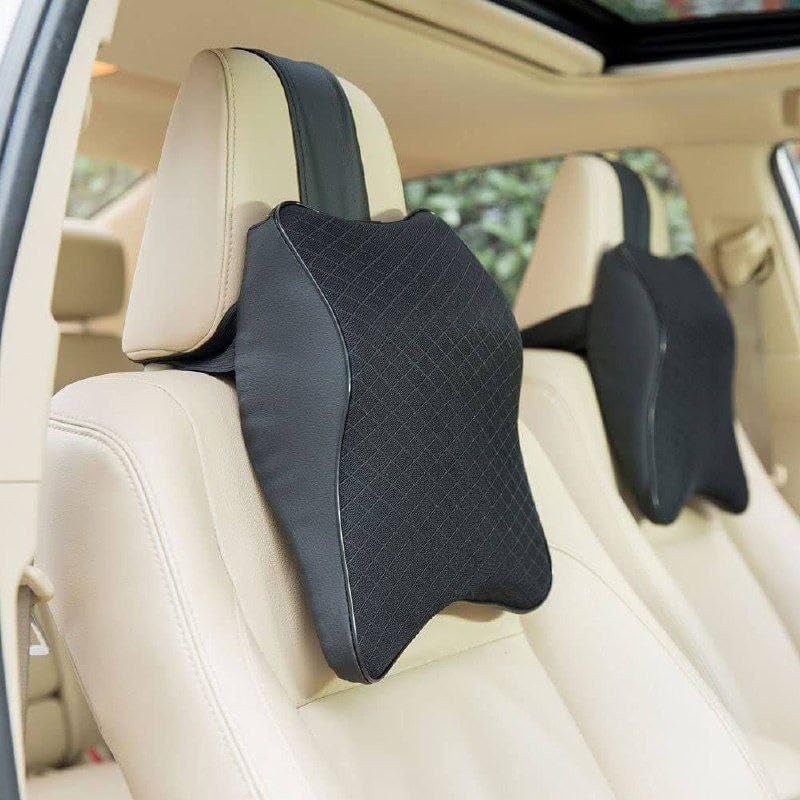 Drumil Multi-Color Car Set Headrest Head Carnival Pillow Pad Memory Foam Pillow Neck Rest Cushion [Pack of 1]. - Image 1
