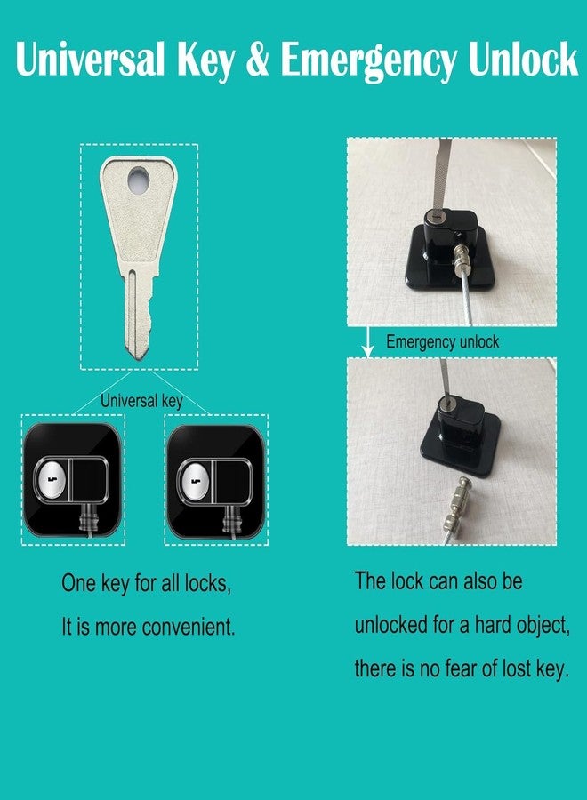 RONOXY Fridge Lock, Refrigerator Lock for Kids with Keys in Black Color, Child Locks for Cabinets, Drawers, Refrigerator, Oven, Toilet - Image 5