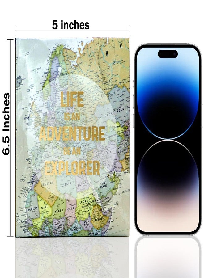 Holoary ألبومات صور هولواري 4×6، 100 صورة، حجم صغير، صورة واحدة في كل صفحة، 100 جيب، غلاف كتاب مطبوع، خريطة قديمة، مغامرة، سفر، عطلة - Image 2