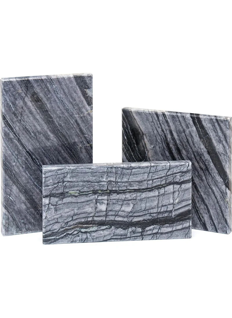 ميسي Decorative Presentation Anthracite Natural Marble Stone - 27 x 16 cm