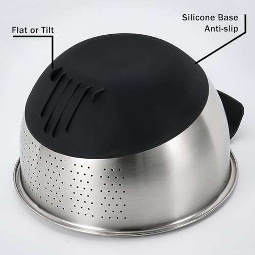 DOPMEP Rice Washing Bowl with Strainer Quinoa Washer Bowl, Stainless Steel Side Drainers Colander for Cleaning Fruits, Vegetables, and Beans - Versatile Kitchen Tool - Image 5