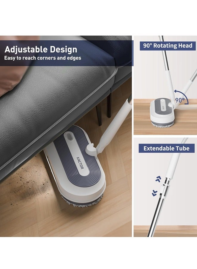 جوشبيرغ ممسحة بخارية للارضيات لاسلكية، ممسحة كهربائية لاسلكية، ممسحة كهربائية دوارة مع بخاخ ماء ومصابيح أمامية LED، مدة عمل تصل إلى 40 دقيقة، خزان ماء سعة 300 مل، منظف أرضيات ذاتي الدفع مع أنبوب قابل للتعديل، هادئة للغاية، للأرضيات الخشبية والصلبة والصفائحية والبلاط والرخام - Image 3