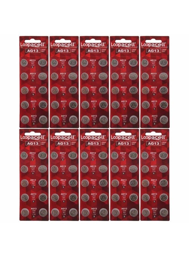 Loopacell LR44 AG13 357 Button Cell Batteries - Pack of 100 - Image 1