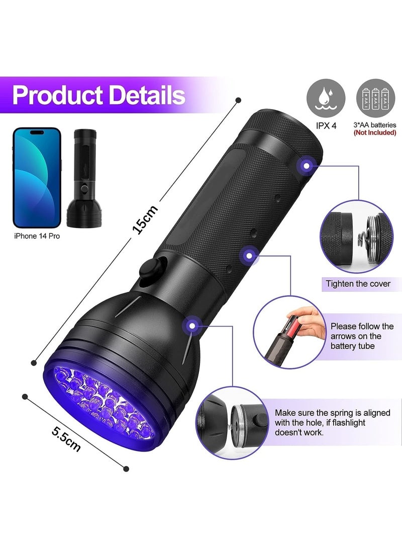 Ru syanl UV Flashlight Black Light - 51 LED Blacklight Pet Urine Detector for Dog/Cat Urine Dry Stains Bed Bug Resin Curing Scorpions Finder - Image 2
