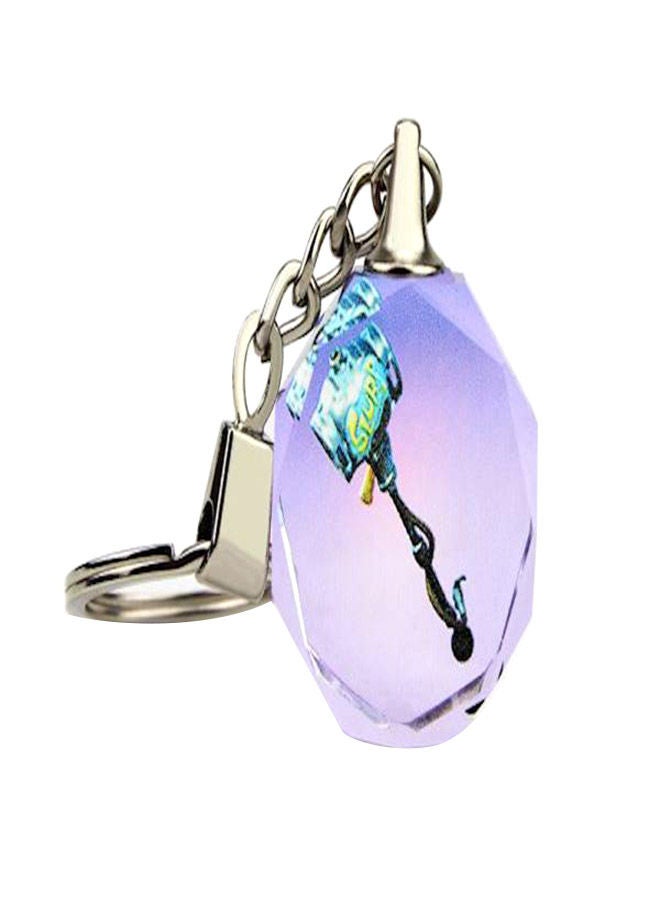 نيبمينينت سلسلة مفاتيح كريستال بنمط مطرقة أرجواني