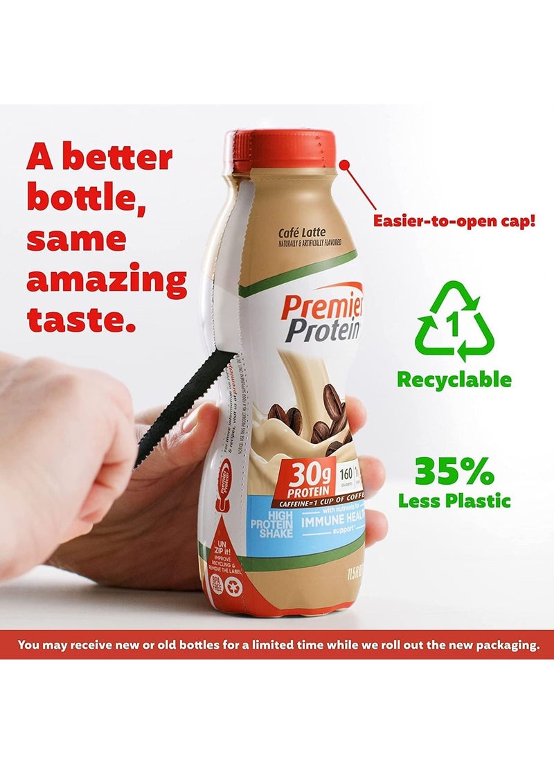 Premier Protein - Protein Shake Café Latte 30g Protein 1g Sugar 24 Vitamins & Minerals 11.5 Fl Oz (Pack of 12) - Image 1