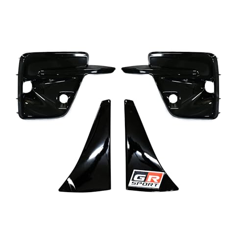 KMH Combo of Fog Lamp Covers + Lower Grill Sport Caps Black Compatible with Toyota Fortuner GR Sports | Car Accessories Set Stylish Exterior - Upgrade Set of 2, Black Finish - Image 1