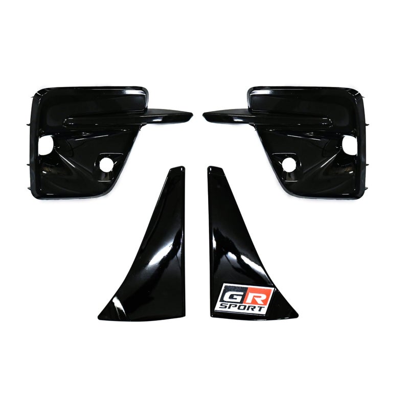KMH Combo of Fog Lamp Covers + Lower Grill Sport Caps Black Compatible with Toyota Fortuner GR Sports | Car Accessories Set Stylish Exterior - Upgrade Set of 2, Black Finish - Image 5