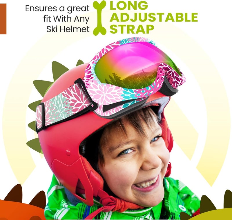 OutdoorMaster Kids Ski Goggles - Helmet Compatible Snow Goggles for Boys & Girls with 100% UV Protection - Image 2
