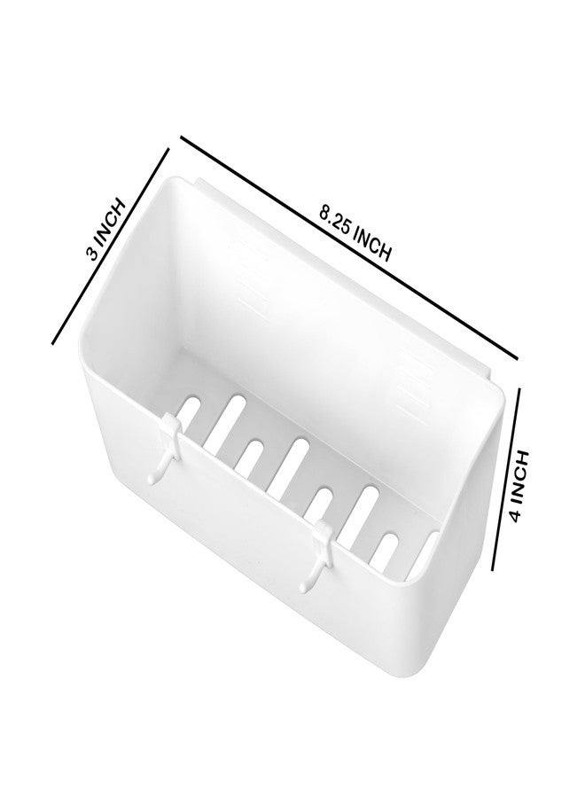Leawall Wall-Mounted Hanging Shower Basket Organizer for Bathroom Storage - Self-Adhesiv Toilet Cosmetic Storage Shelf Durable bathroom organiser without drill & kitchen organizer rack(2 Pcs) - Image 2