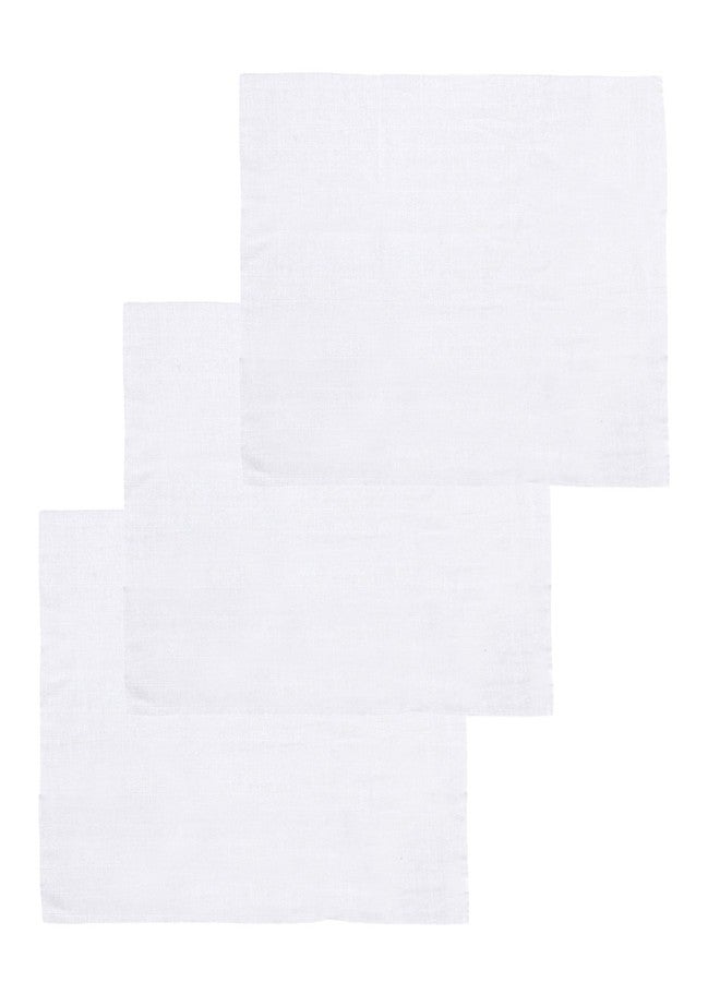Lula Cotton Muslins Baby Towel Pack of 3-(50cm X 70 cm)-White - Image 1