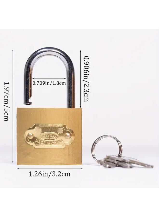 1.26 Inch Solid Brass Imitation Key Padlock For Suitcase Backpack Shed Fence Outdoor Door - Image 1