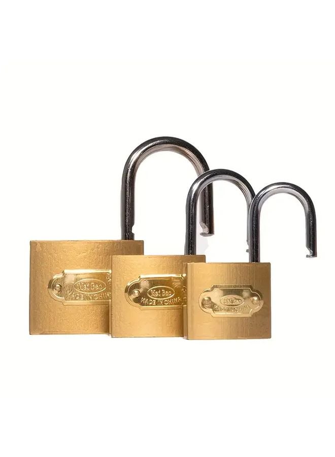 1.26 Inch Solid Brass Imitation Key Padlock For Suitcase Backpack Shed Fence Outdoor Door - Image 2