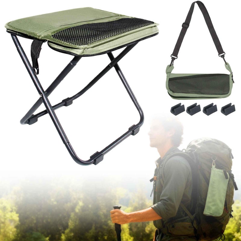 COMELY Folding Stool Backpacking Chair Portable: Ultralight 700g Collapsible Pocket Stool,3cm Flat Fold, 3-Second One-Hand Setup & 5s Storage, 270Lbs Capacity, 600D Oxford for Thru-Hiking & Breaks. - Image 1