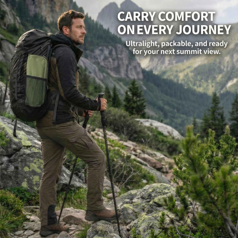 COMELY Folding Stool Backpacking Chair Portable: Ultralight 700g Collapsible Pocket Stool,3cm Flat Fold, 3-Second One-Hand Setup & 5s Storage, 270Lbs Capacity, 600D Oxford for Thru-Hiking & Breaks. - Image 3