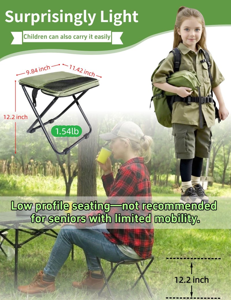 COMELY Folding Stool Backpacking Chair Portable: Ultralight 700g Collapsible Pocket Stool,3cm Flat Fold, 3-Second One-Hand Setup & 5s Storage, 270Lbs Capacity, 600D Oxford for Thru-Hiking & Breaks. - Image 5
