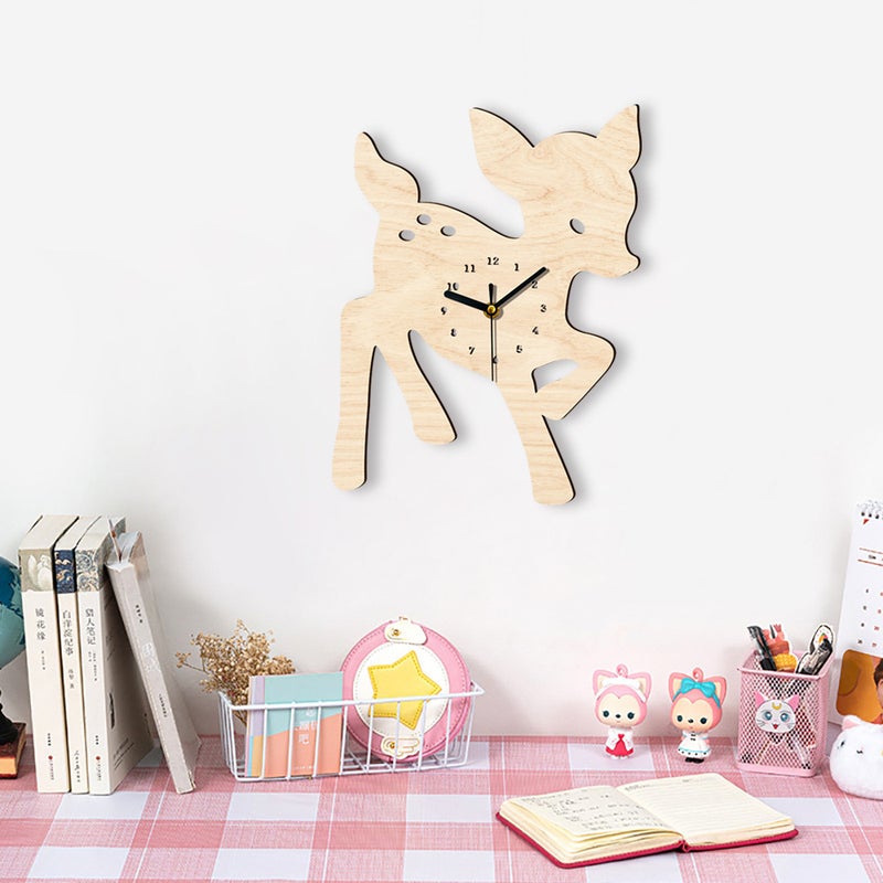 Mcc401-418 Three-Dimensional Cartoon Wooden Wall Clock Creative Silent Clock Children'S Room Decorative Wall Clock Uv Printing - Image 3