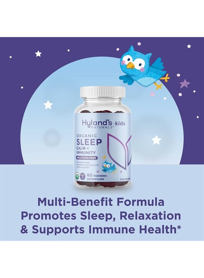 Hyland's Naturals Kids - Melatonin Free Organic Sleep Aid Gummies with Calm & Immune Support - with Chamomile, Elderberry & Passion Flower, Helps with Sleeplessness & Restlessness, 60 Vegan Gummies  - Image 4