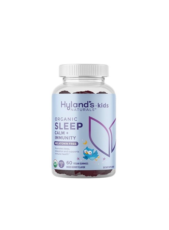 Hyland's Naturals Kids - Melatonin Free Organic Sleep Aid Gummies with Calm & Immune Support - with Chamomile, Elderberry & Passion Flower, Helps with Sleeplessness & Restlessness, 60 Vegan Gummies  - Image 1