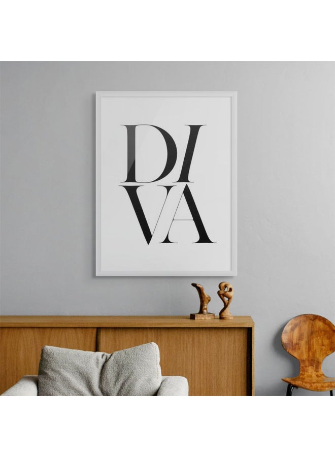 آرت دیکور  ديكور فني مؤطر بطباعة صورة فنية جميلة من ديفا جدار الفن الطباعة الحديثة أزياء اقتباس ملصق ديكور جمالي أنيق لغرفة النوم غرفة خلع الملابس الحد الأدنى من الأعمال الفنية باللون الأسود والأبيض والهدايا - Image 2