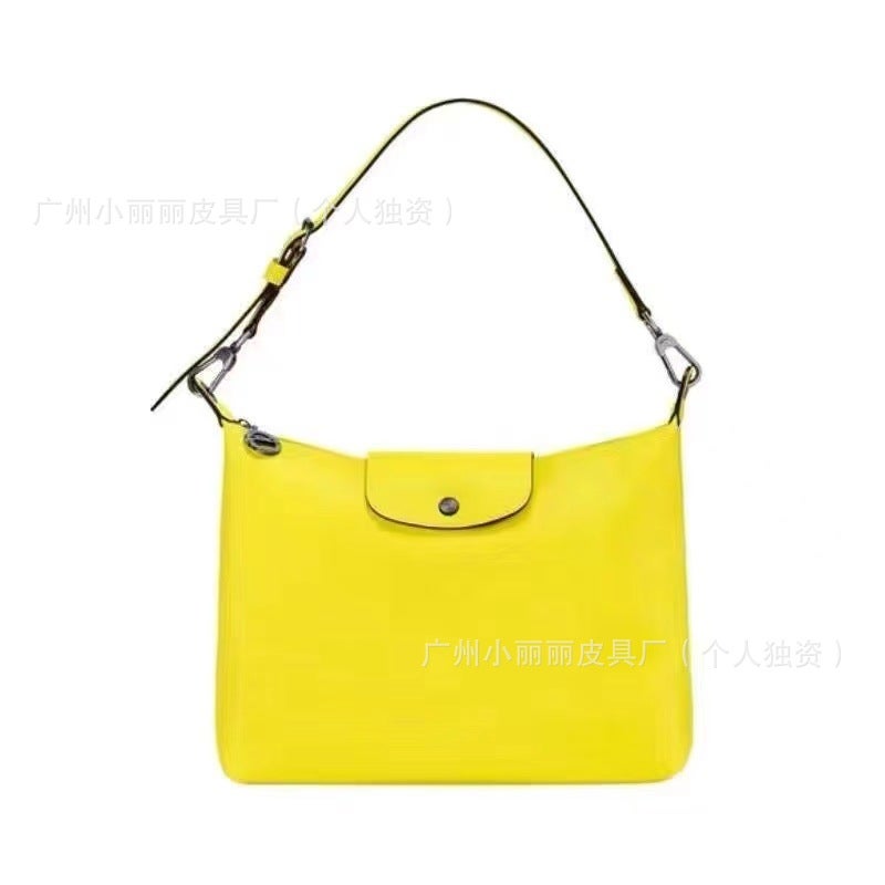 Longchamp Hobo Underarm Bag, Leather Shoulder Bag, Crossbody Bag, Large Capacity Commuter Bag, Simple Commuter Style Crossbody Bag - Image 3