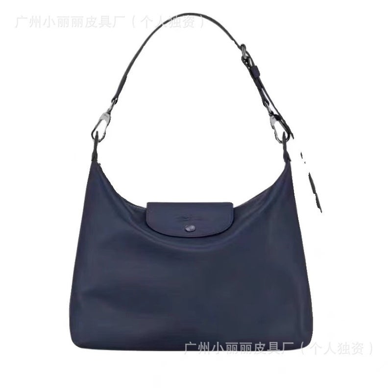 Longchamp Hobo Underarm Bag, Leather Shoulder Bag, Crossbody Bag, Large Capacity Commuter Bag, Simple Commuter Style Crossbody Bag - Image 5
