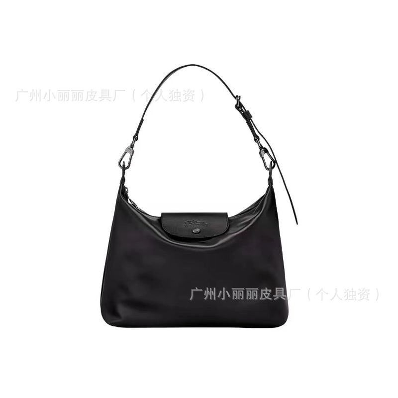 Longchamp Hobo Underarm Bag, Leather Shoulder Bag, Crossbody Bag, Large Capacity Commuter Bag, Simple Commuter Style Crossbody Bag - Image 1