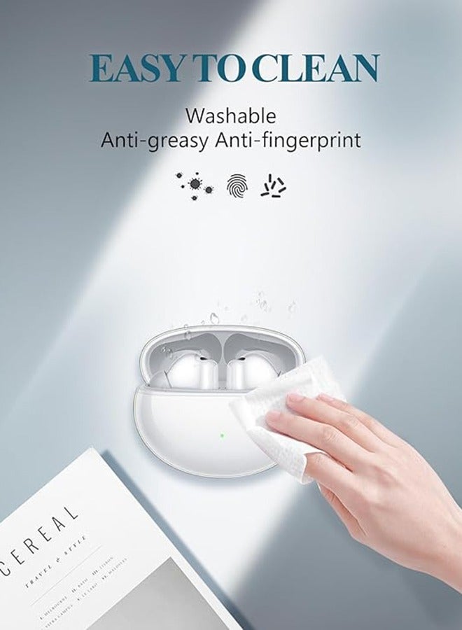 for FreeBuds 6i, made of scratch resistant soft silicone material, with shock-absorbing function, equipped with climbing buckle, hanging rope, cleaning pen, transparent color - Image 3