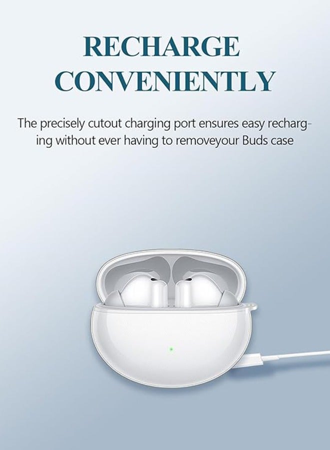 for FreeBuds 6i, made of scratch resistant soft silicone material, with shock-absorbing function, equipped with climbing buckle, hanging rope, cleaning pen, transparent color - Image 5