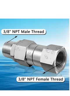 KASTWAVE 3/8 NPT Pressure Washer Swivel Fittings Kit, 2pcs Pressure Washer Swivel Joints,  360 Degree Kink Free Swivel Fitting For Pressure Washer Gun, Hose  - Image 2
