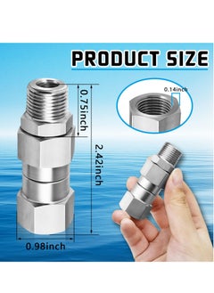 KASTWAVE 3/8 NPT Pressure Washer Swivel Fittings Kit, 2pcs Pressure Washer Swivel Joints,  360 Degree Kink Free Swivel Fitting For Pressure Washer Gun, Hose  - Image 4