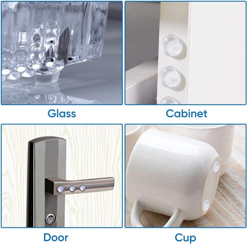 ECHSRT EcHSRT Clear Rubber Feet 100pcs Round Self Adhesive Silicon Bumper Pads for Drawers Table Tops Cupboard Frames Glassware and Furniture Mute Buffer Door Protector for Home 1 Sheet Clear  - Image 5